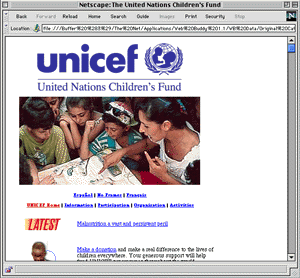 Grab of the Un-Hacked UNICEF  Site