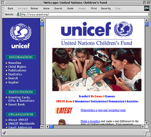 Grab of the Un-Hacked UNICEF  Site